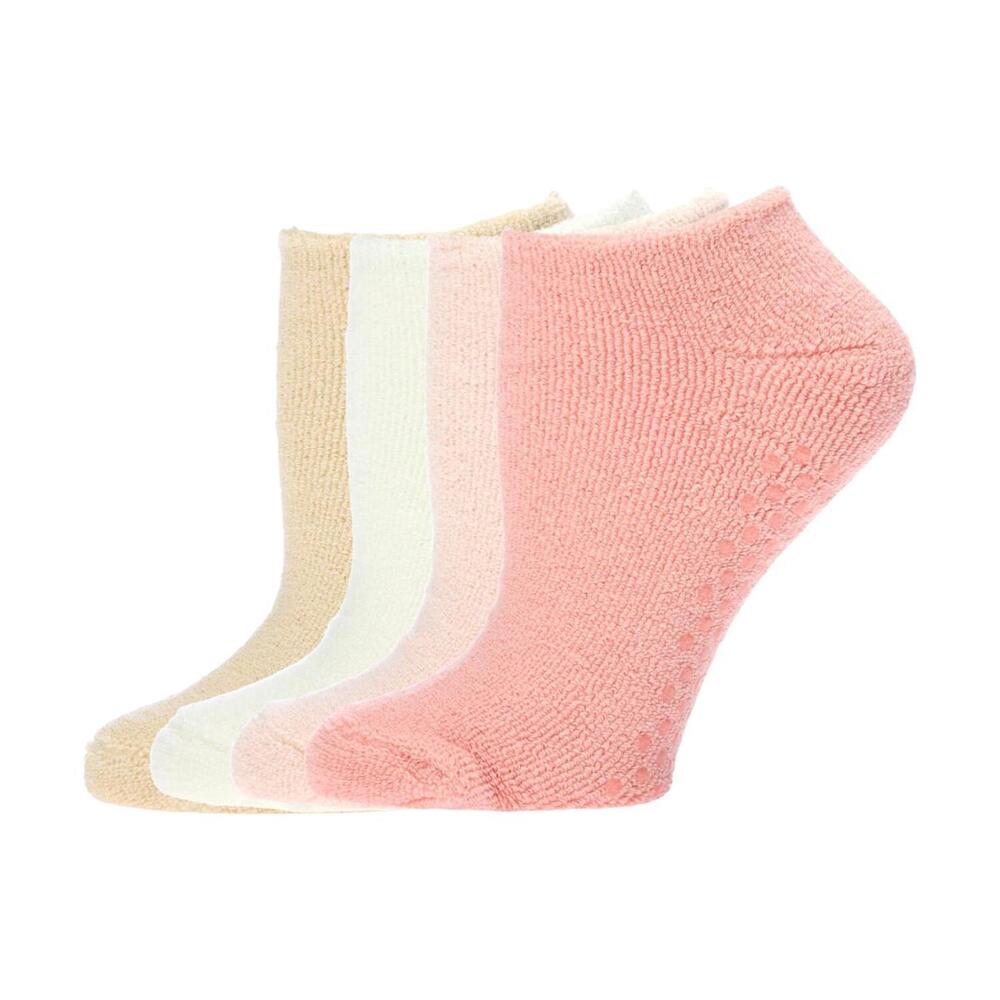 Comfort Code 4-pack Low-Cut Socks with Grippers Light Peach